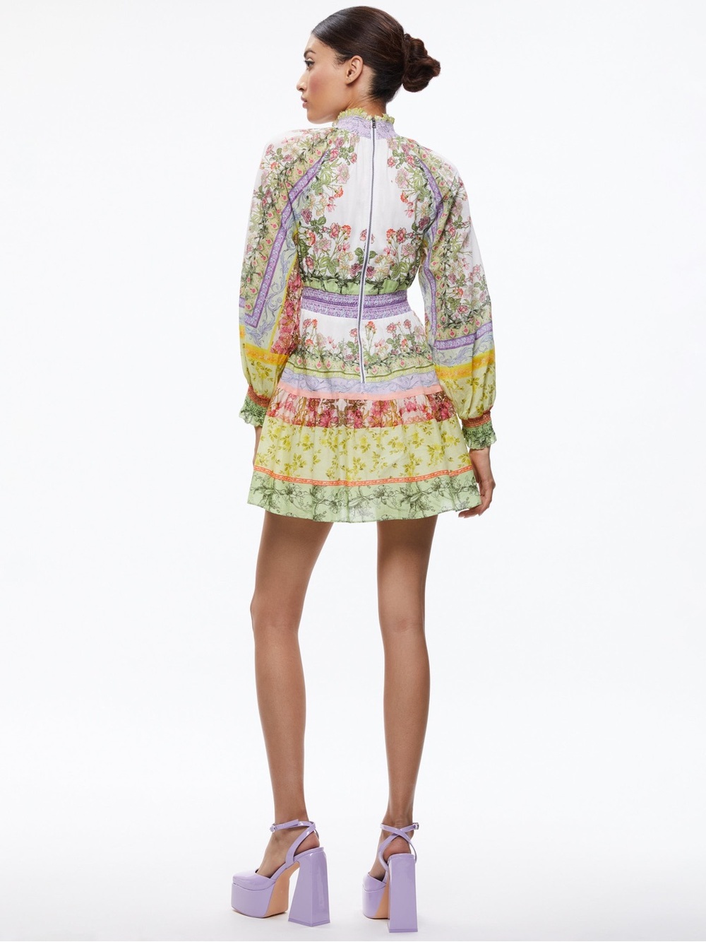 ALICE & OLIVIA LAVINIA BLOUSON SLEEVE MINI DRESS Size 12 - Picture 2 of 8
